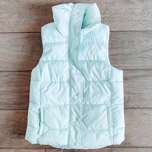 Mint green/light blue puffer vest